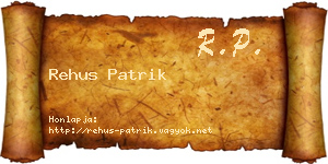 Rehus Patrik névjegykártya